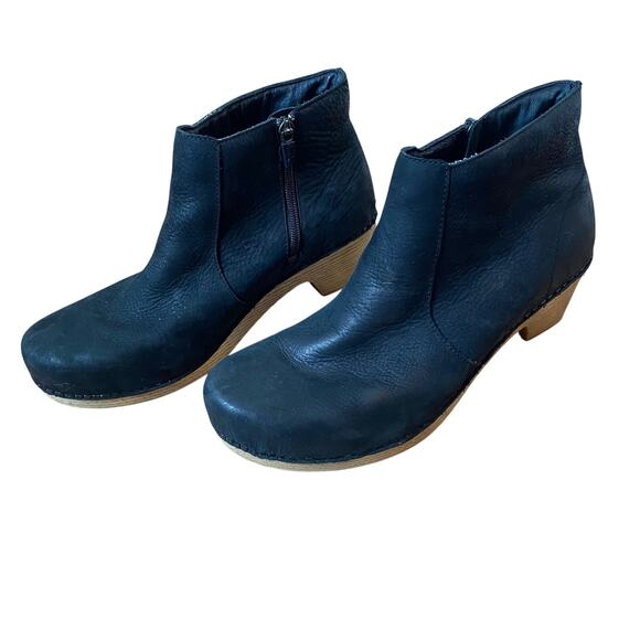 DANSKO Maria Nubuck Clog Style Ankle Boots Black Size 42 - Picture 1 of 10